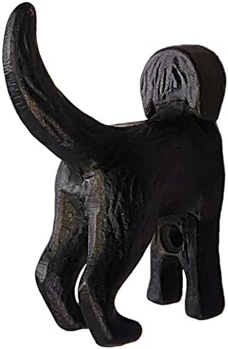 Cast Iron Labrador Black, Chocolate Brown & Cream Dog Tail Hooks (3 Dog Tail Hooks)