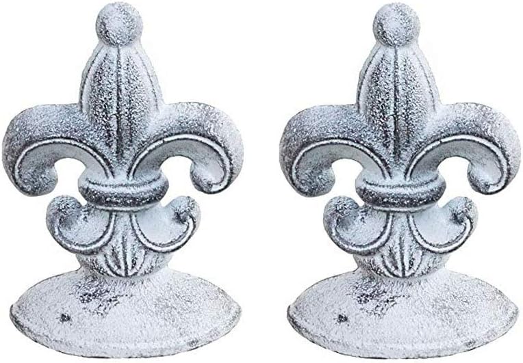 Cast Iron Fleur De Lis Door Stopper, 5" x 3.5" x 7"
