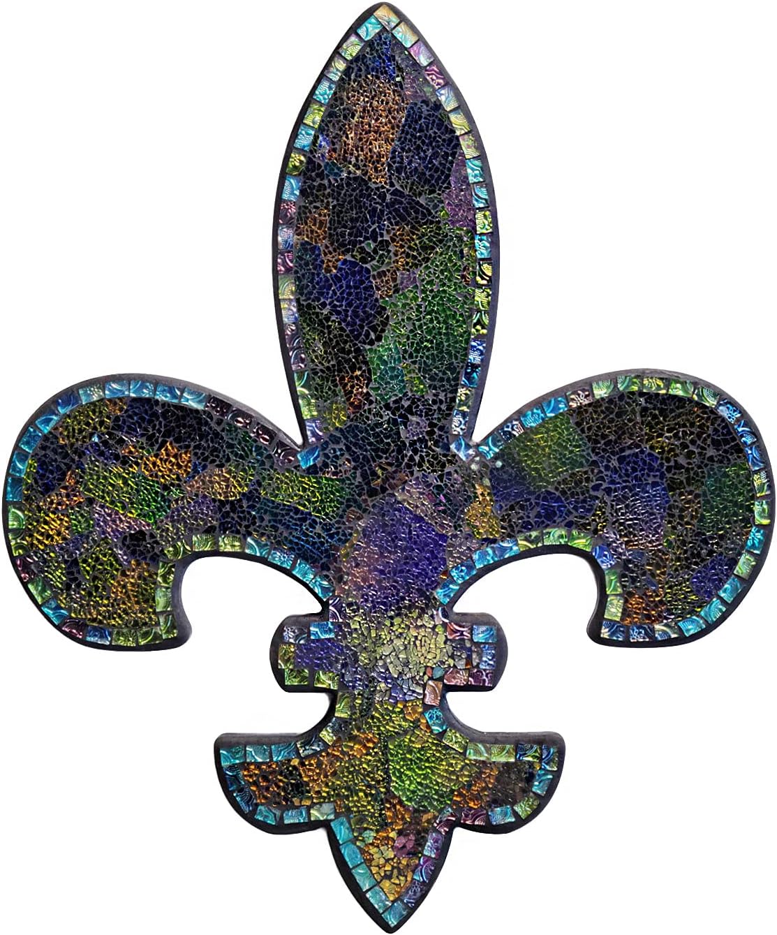 Jazzy Fleur De Lis Decor, Mosaic Wall Decorative Plaque