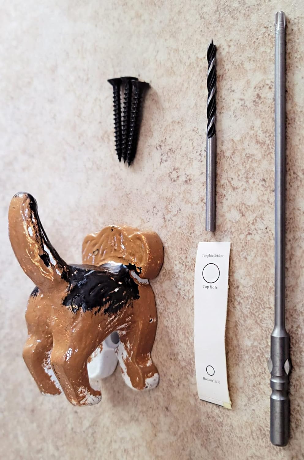 Cast Iron Beagle Dog Heavy Duty Key Loose Hook (4 Dog Tail Hooks)