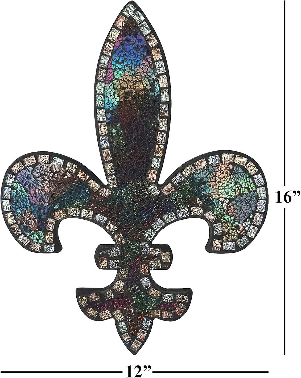 Jazzy Fleur De Lis Decor, Mosaic Wall Decorative Plaque