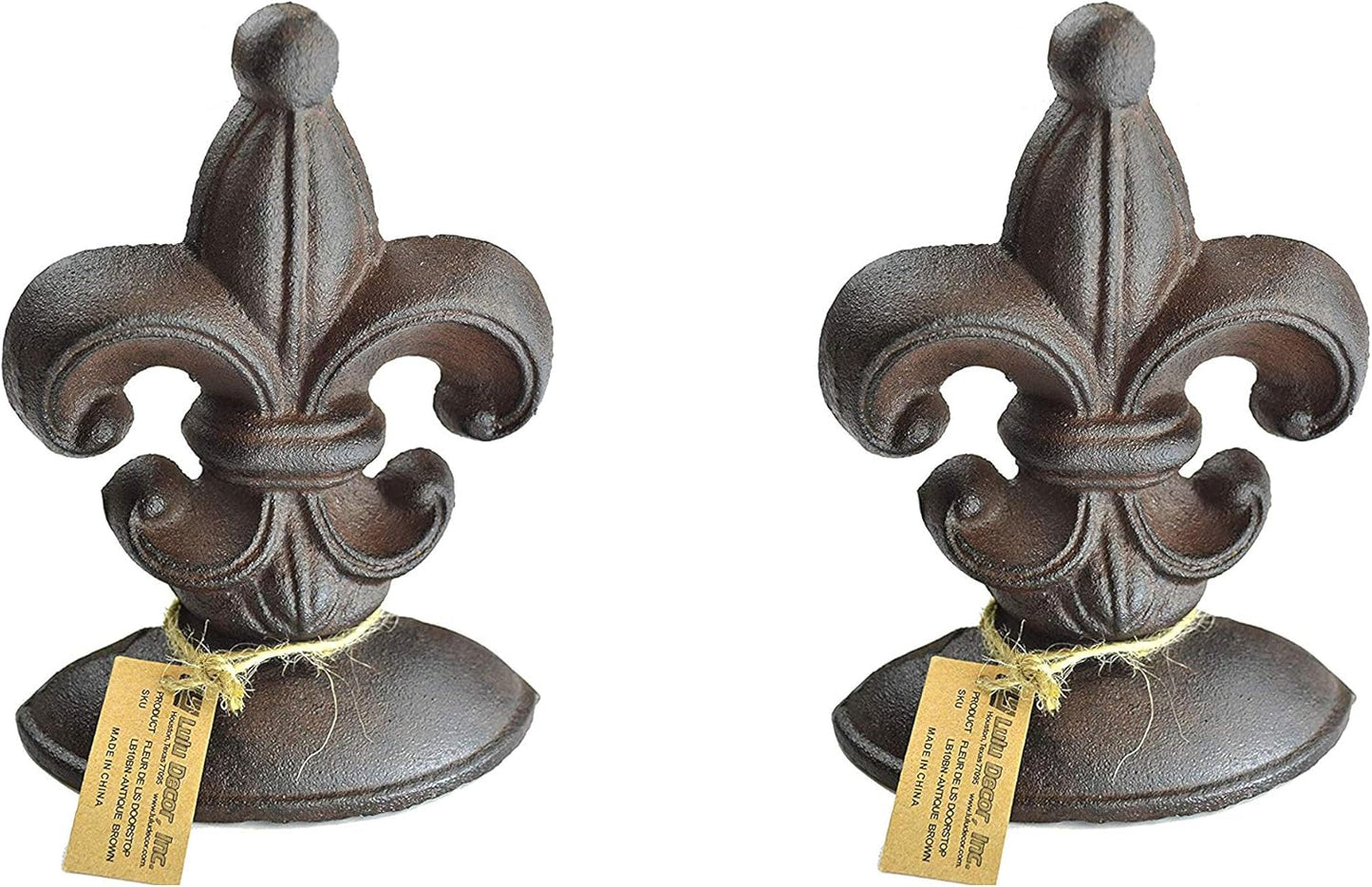 Cast Iron Fleur De Lis Door Stopper, 5" x 3.5" x 7"