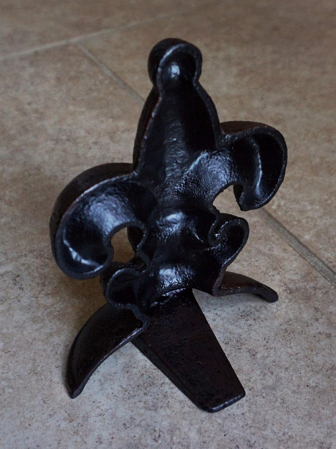Cast Iron Fleur De Lis Door Stopper, 5" x 3.5" x 7"