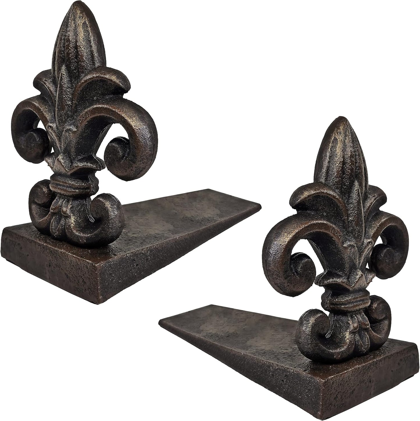 Cast Iron Fleur De Lis Door Stopper, 5 lbs 11 oz, 6.50" H, 8" L