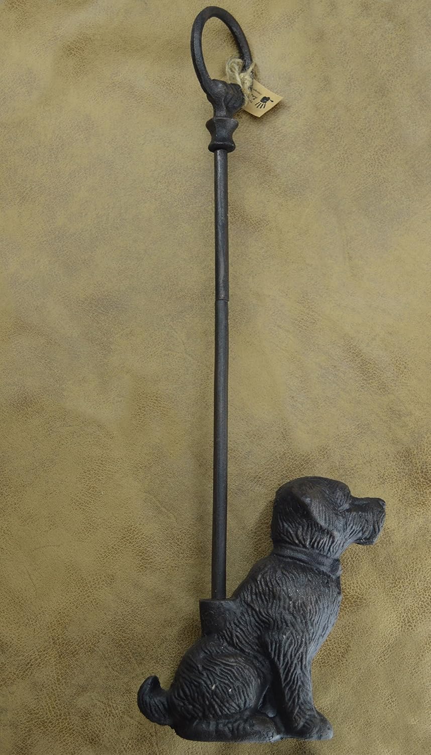 Cast Iron Decorative Dog Door Stopper with Handle
