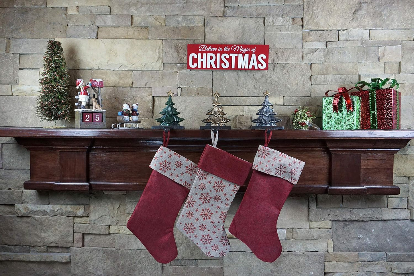 Metallic Color Trees Christmas Stocking Holder