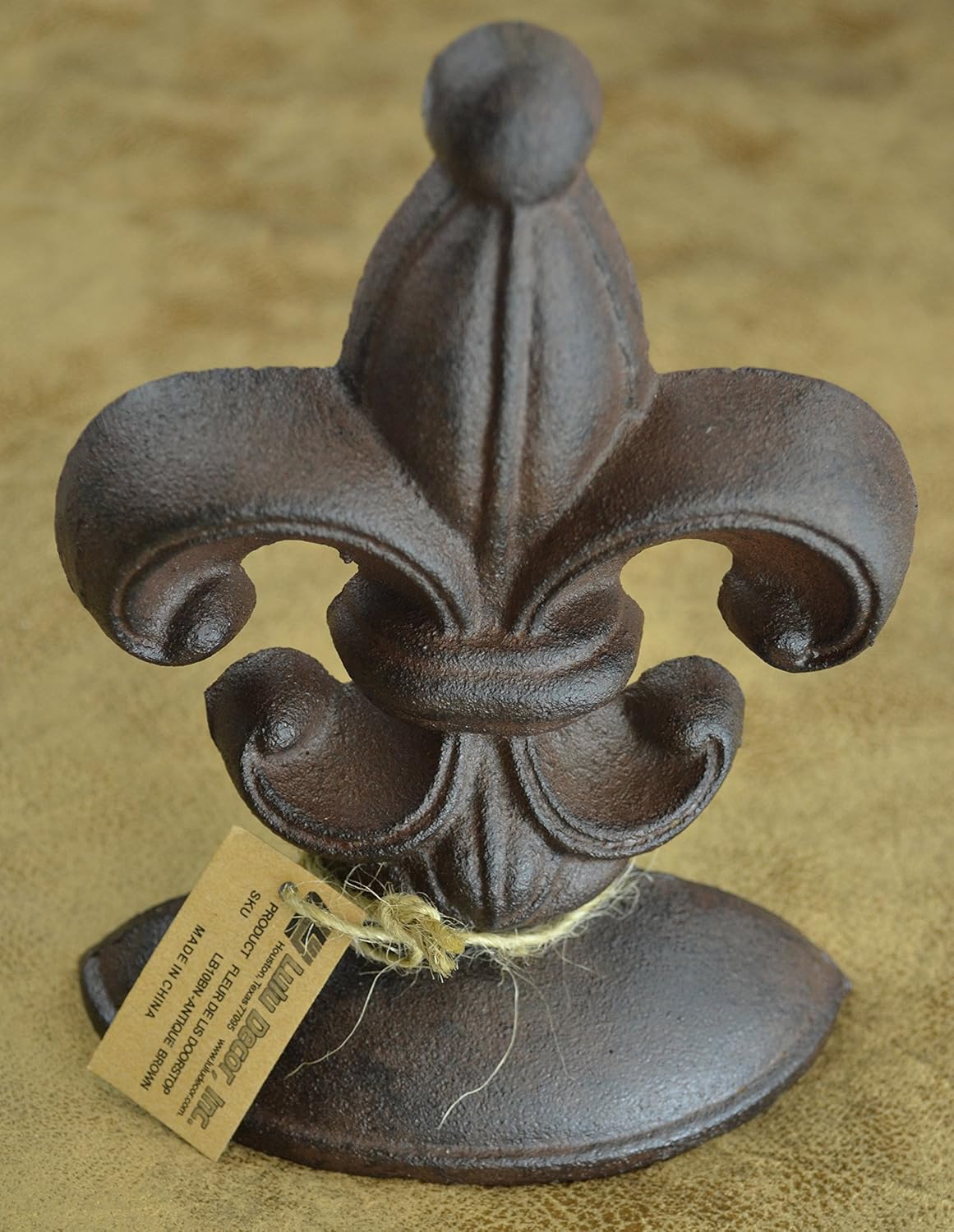 Cast Iron Fleur De Lis Door Stopper, 5" x 3.5" x 7"