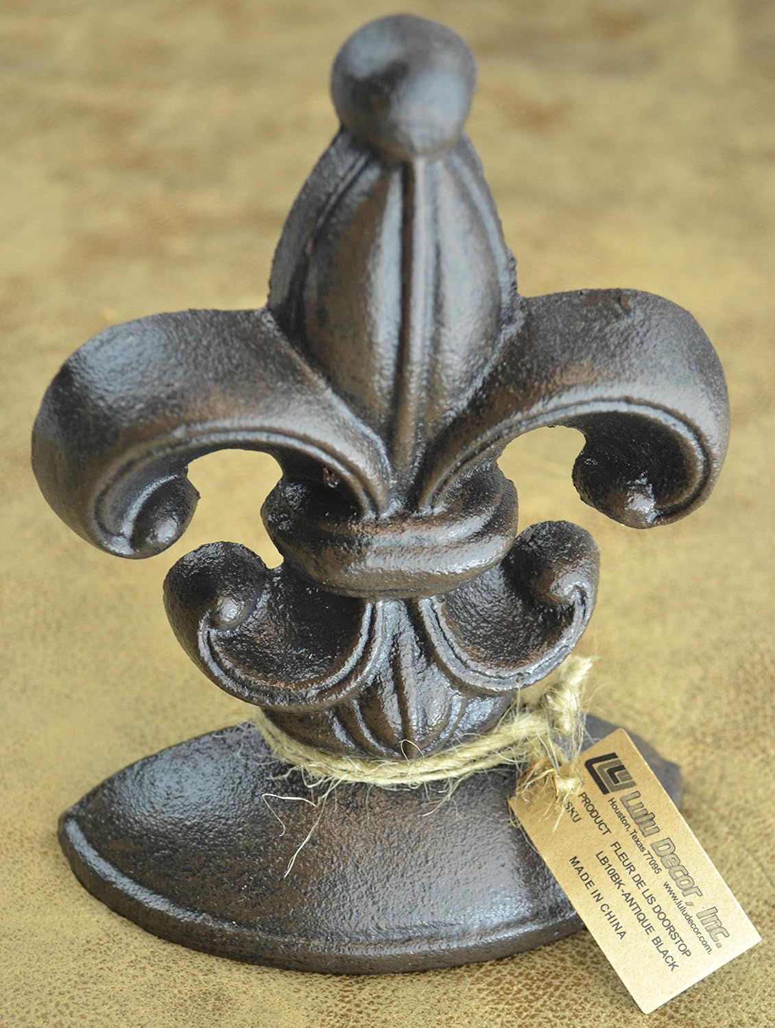 Cast Iron Fleur De Lis Door Stopper, 5" x 3.5" x 7"
