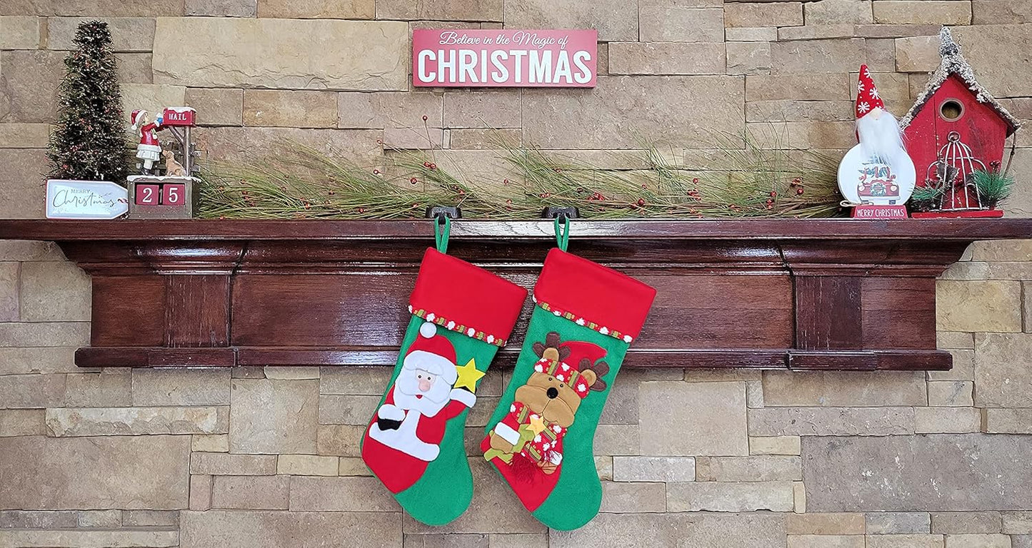 Low Profile Log Design Christmas Stocking Holder Bases