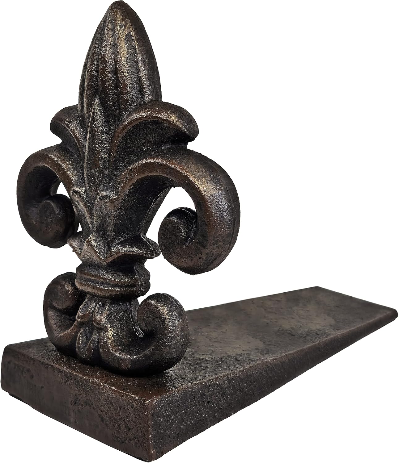 Cast Iron Fleur De Lis Door Stopper, 5 lbs 11 oz, 6.50" H, 8" L