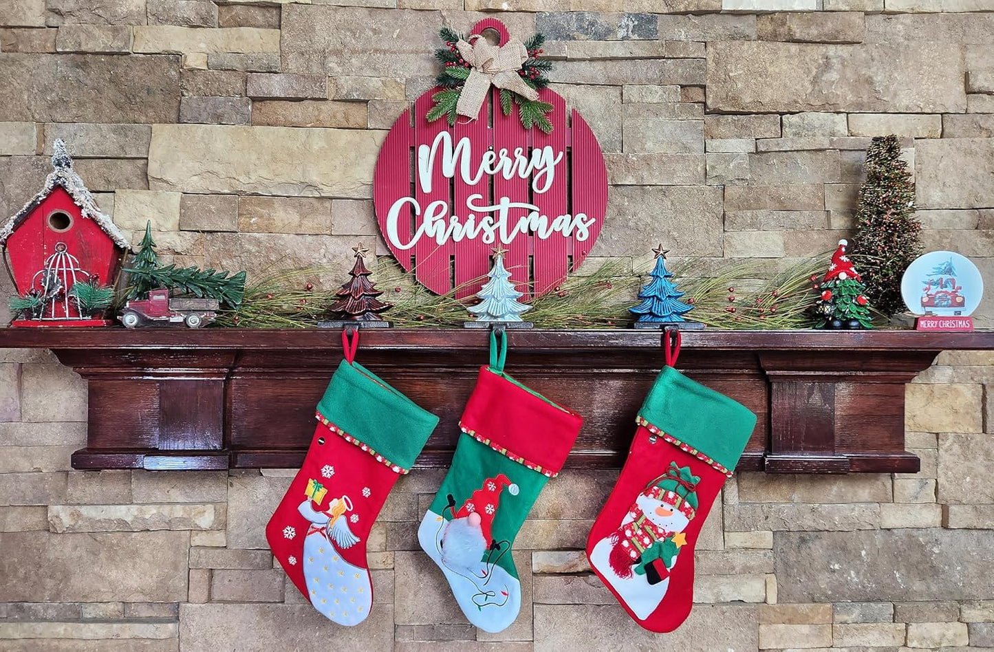 Metallic Color Trees Christmas Stocking Holder