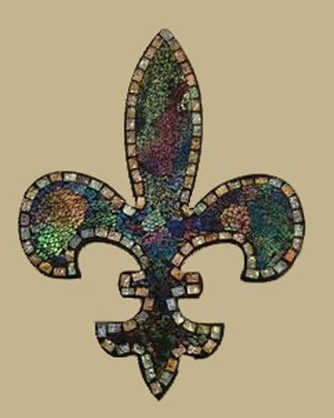 Jazzy Fleur De Lis Decor, Mosaic Wall Decorative Plaque