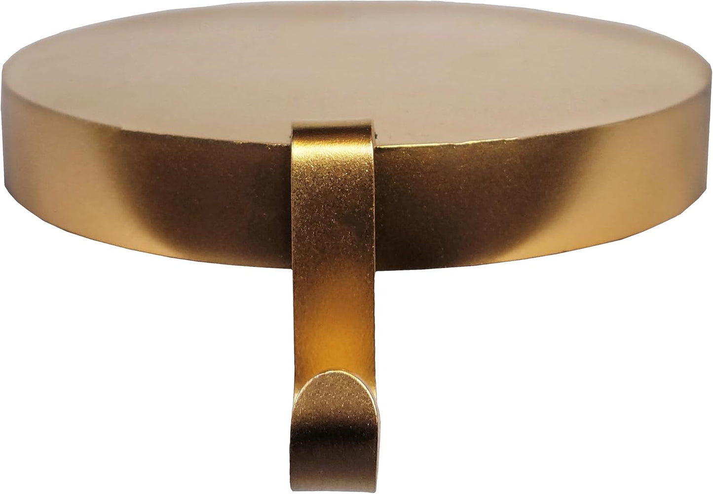 Low Profile Sturdy Heavy Round Gold Metal Base Stocking Hooks - Weighs 2 lb 3 oz and Measures 4” in Diameter