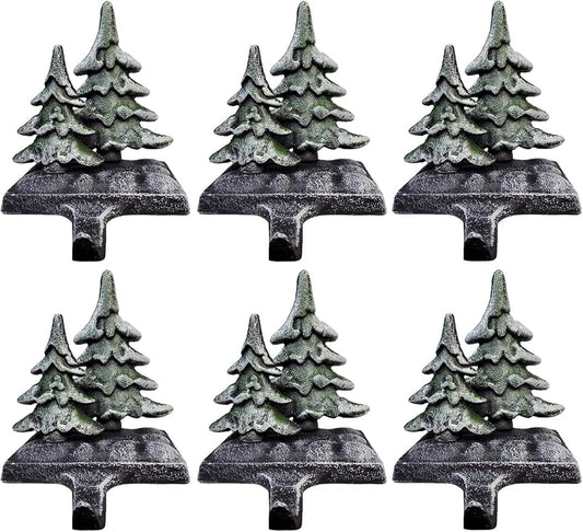 Christmas Double Tree Stocking Holders, Measures 6" x 4.5"