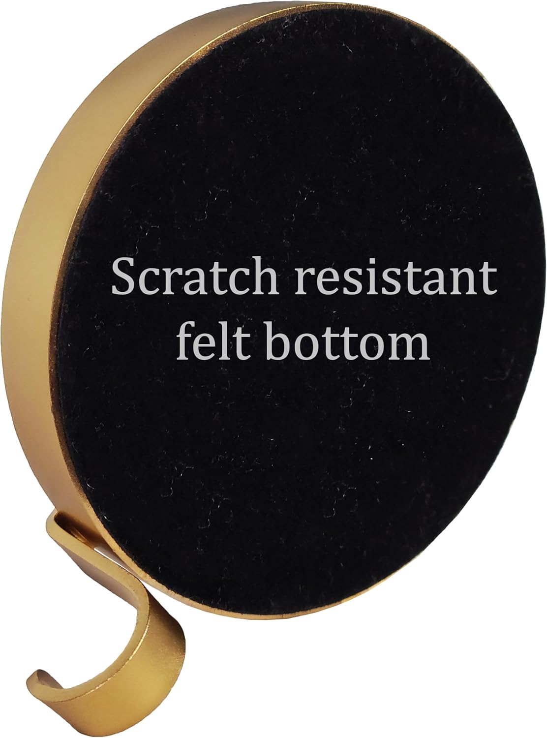 Low Profile Sturdy Heavy Round Gold Metal Base Stocking Hooks - Weighs 2 lb 3 oz and Measures 4” in Diameter
