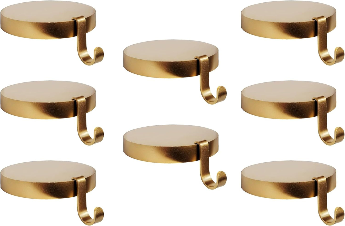 Low Profile Sturdy Heavy Round Gold Metal Base Stocking Hooks - Weighs 2 lb 3 oz and Measures 4” in Diameter