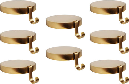 Low Profile Sturdy Heavy Round Gold Metal Base Stocking Hooks - Weighs 2 lb 3 oz and Measures 4” in Diameter