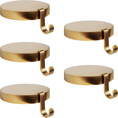 Low Profile Sturdy Heavy Round Gold Metal Base Stocking Hooks - Weighs 2 lb 3 oz and Measures 4” in Diameter