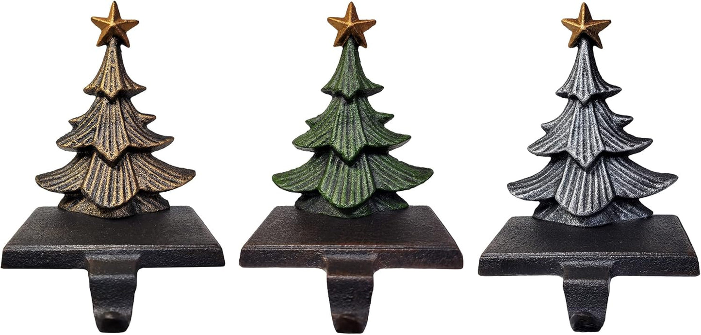 Metallic Color Trees Christmas Stocking Holder