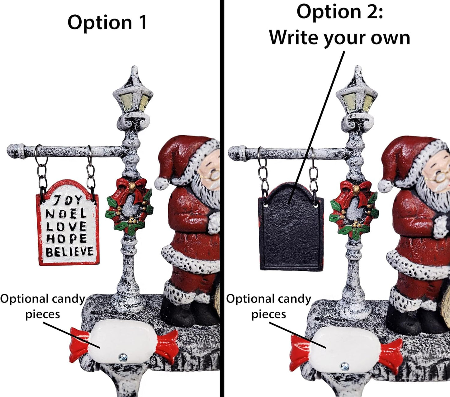 3D Christmas Village with Santa Stocking Hanger (6 Hooks)