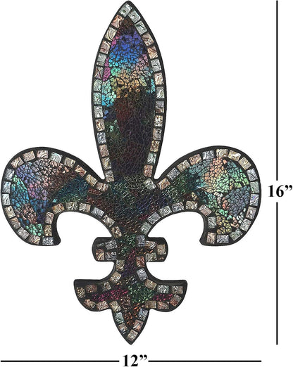 Jazzy Fleur De Lis Decor, Mosaic Wall Decorative Plaque