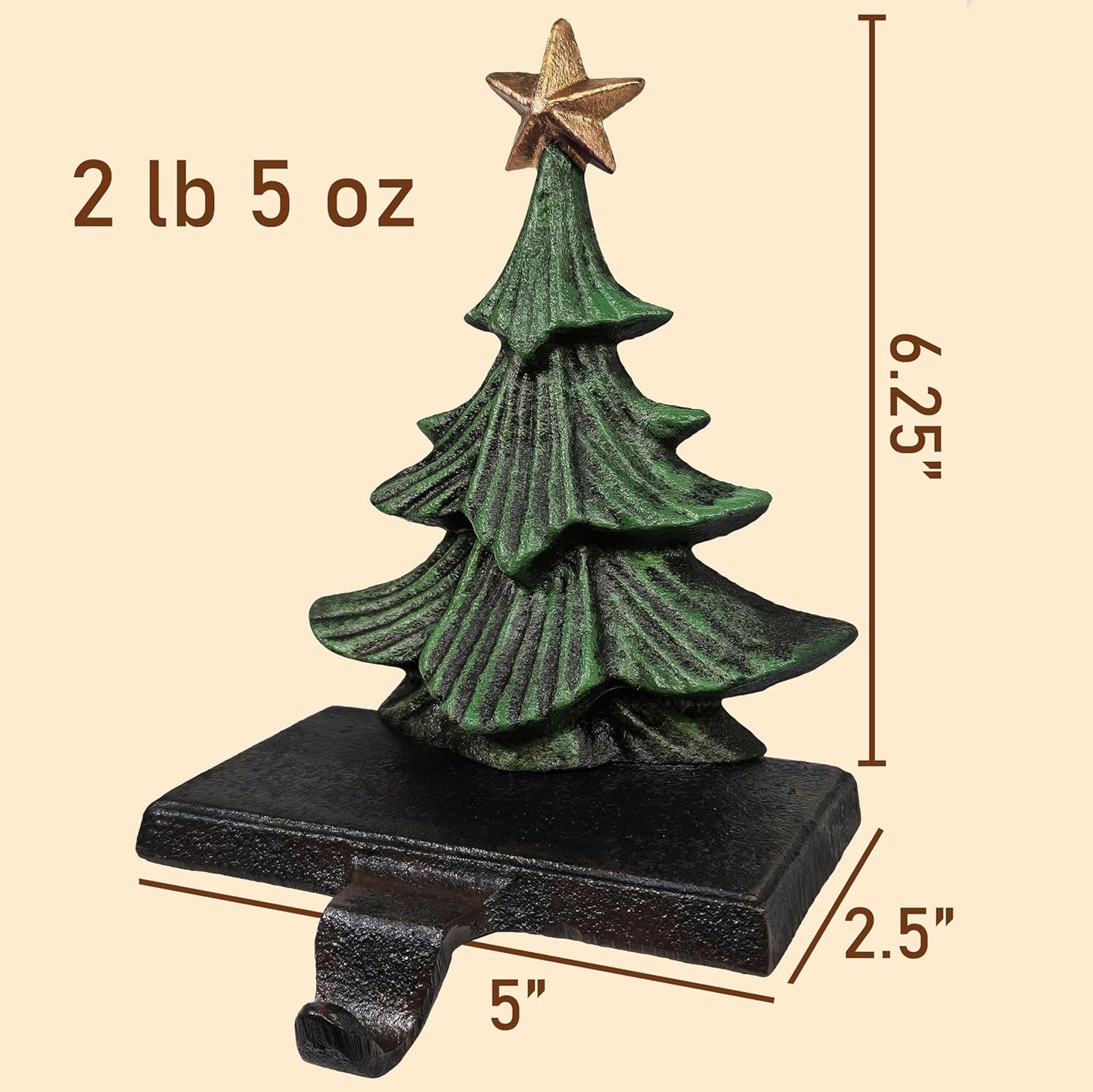 Choose Any Color Trees - Cast Iron Christmas Tree Stocking Holders