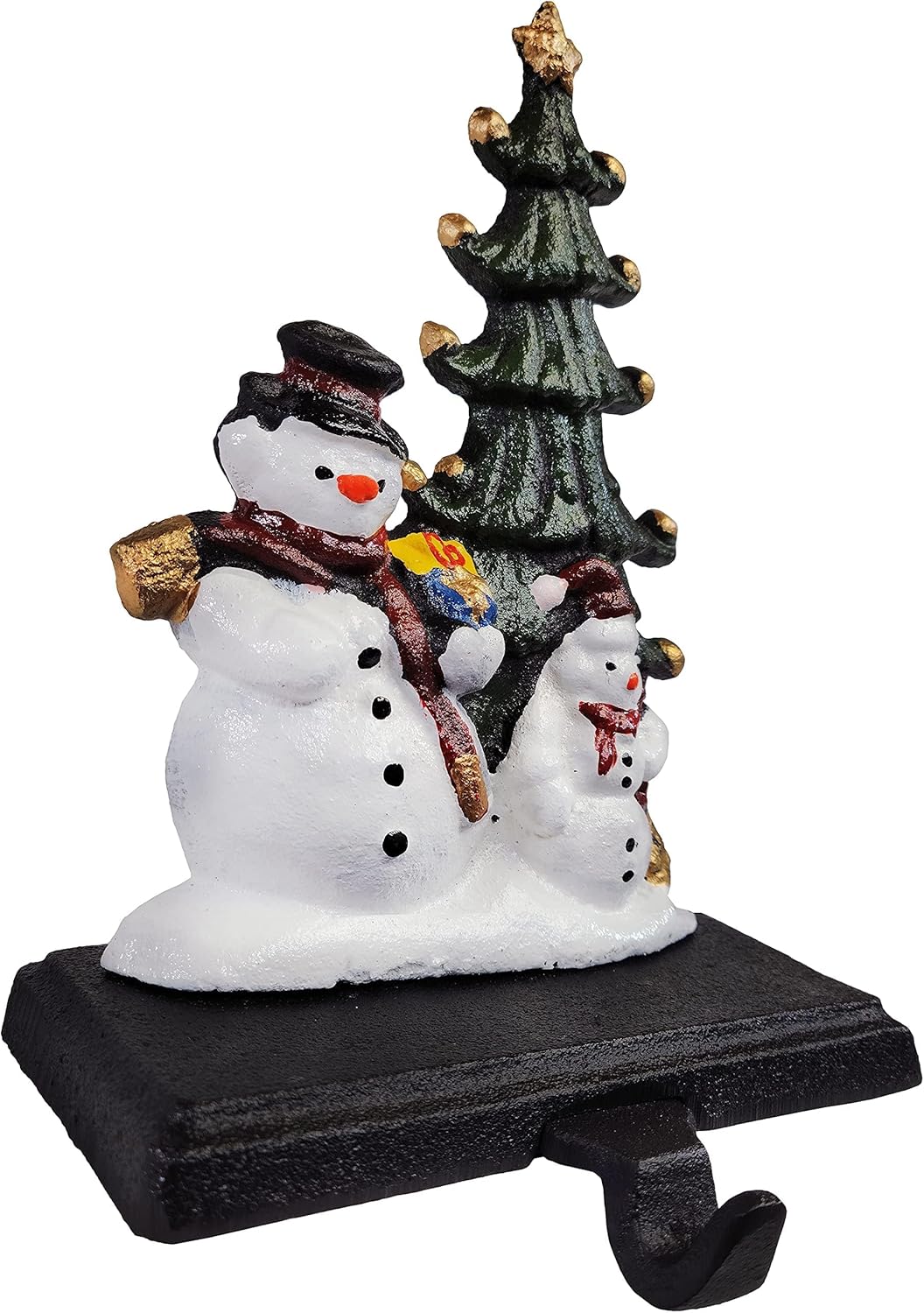 Sleigh with Deer, Santa with Gifts, House with Kids & Snowman with Christmas Tree Stocking Holder