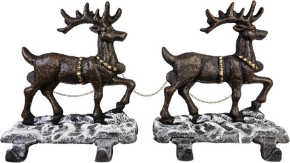 2 Deer Christmas Stocking Holder with 4 Hooks