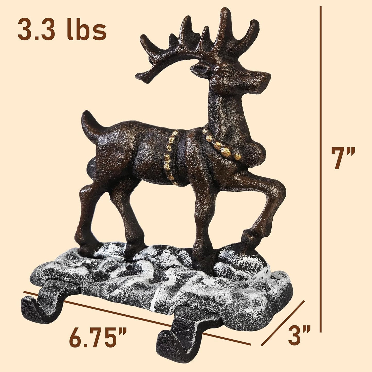 2 Deer Christmas Stocking Holder with 4 Hooks
