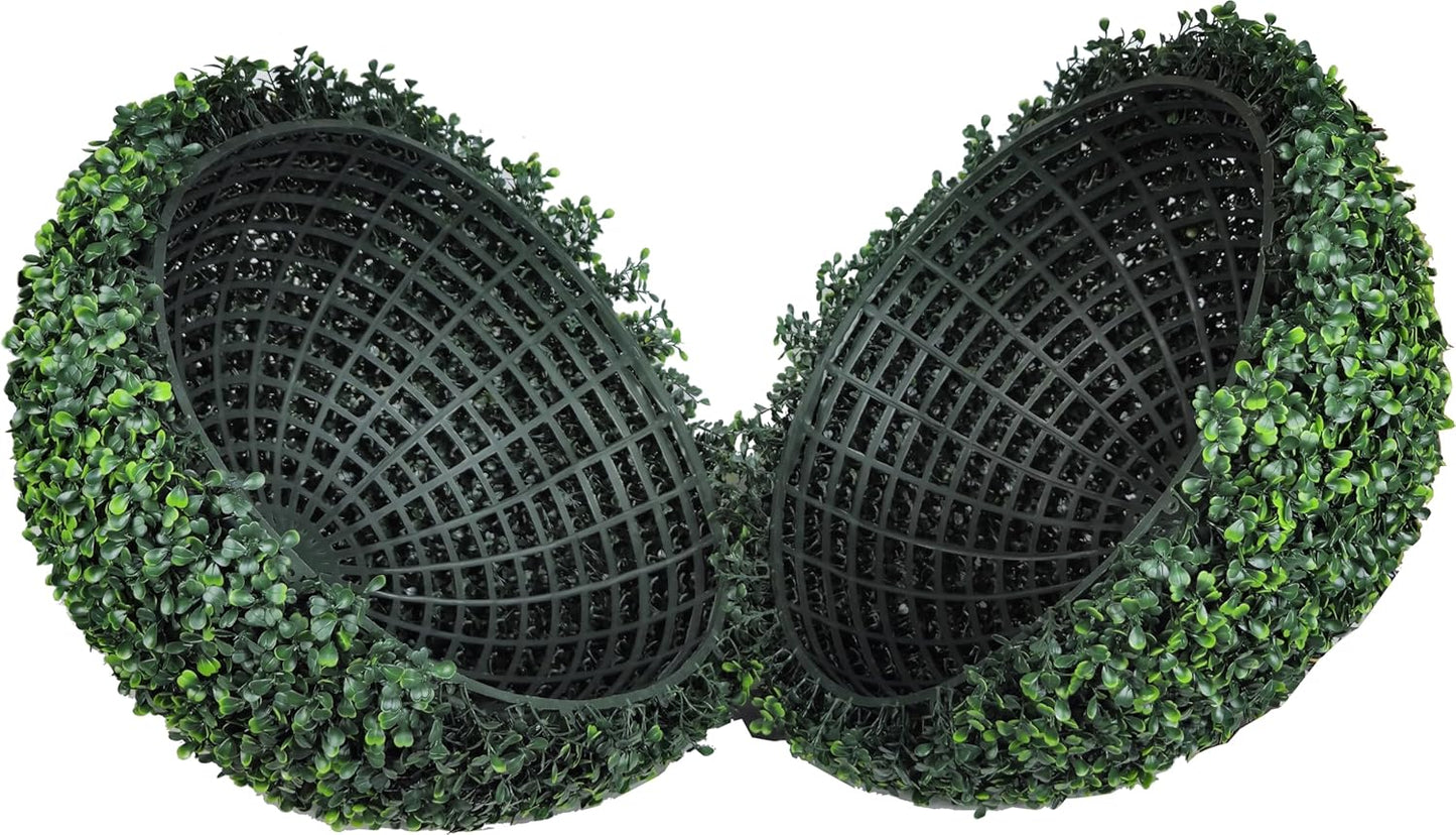 UV Resistant Topiary Balls Artificial Outdoor Indoor Set of 2-20 Inch Faux Boxwood Spheres for Garden, Balcony, Wedding Decor Round Fake Plants for Patio, Porch, Yard Decoration