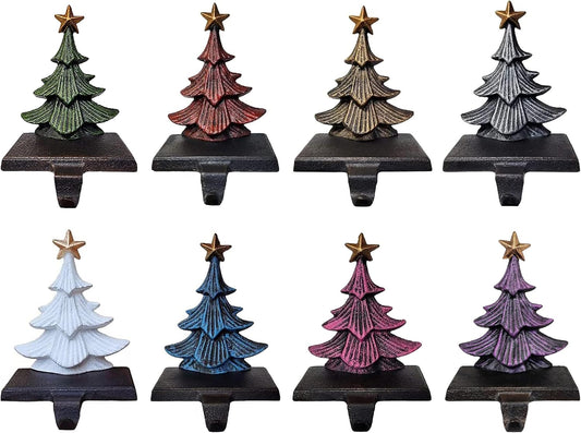 Choose Any Color Trees - Cast Iron Christmas Tree Stocking Holders
