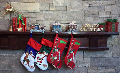 3D Train Christmas Stocking Holder, 3 Piece Set - Weld Version (4 Hooks)