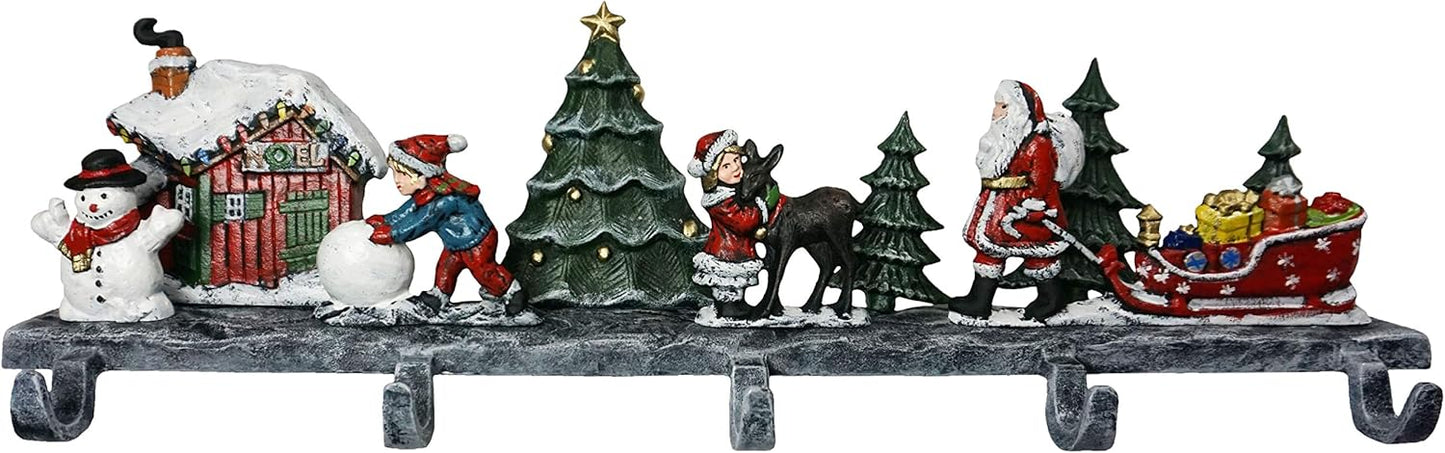 3D Christmas House Stocking Holder, 18 lbs (5 Hooks)
