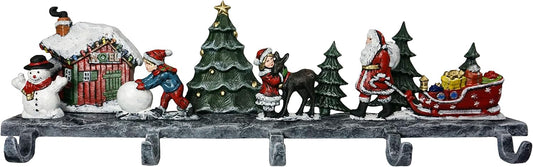 3D Christmas House Stocking Holder, 18 lbs (5 Hooks)