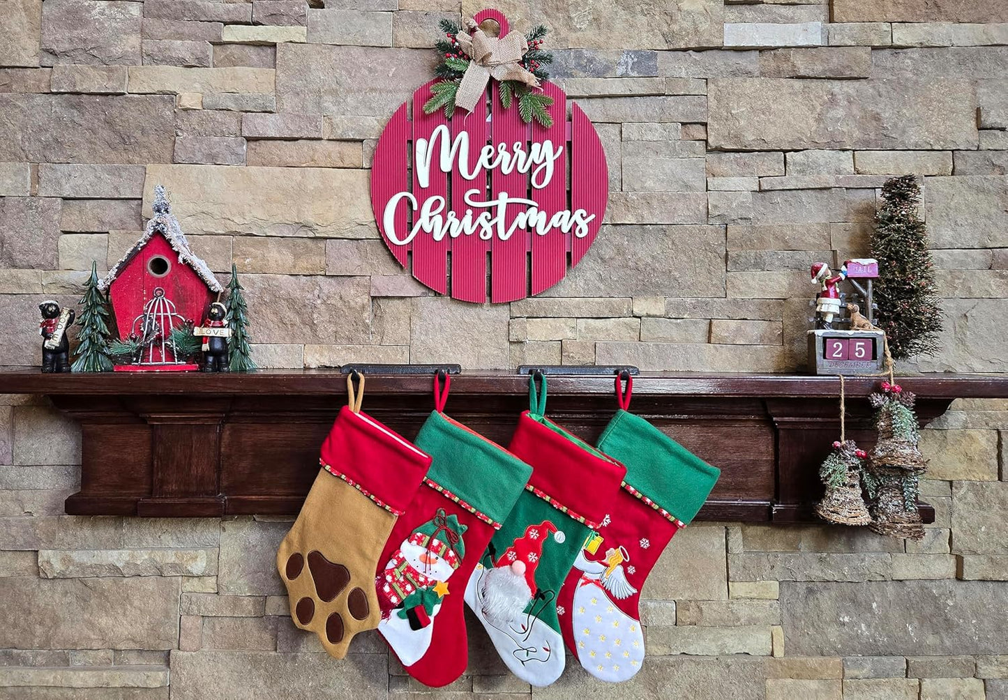 Double Christmas Stocking Holder 4 Hooks