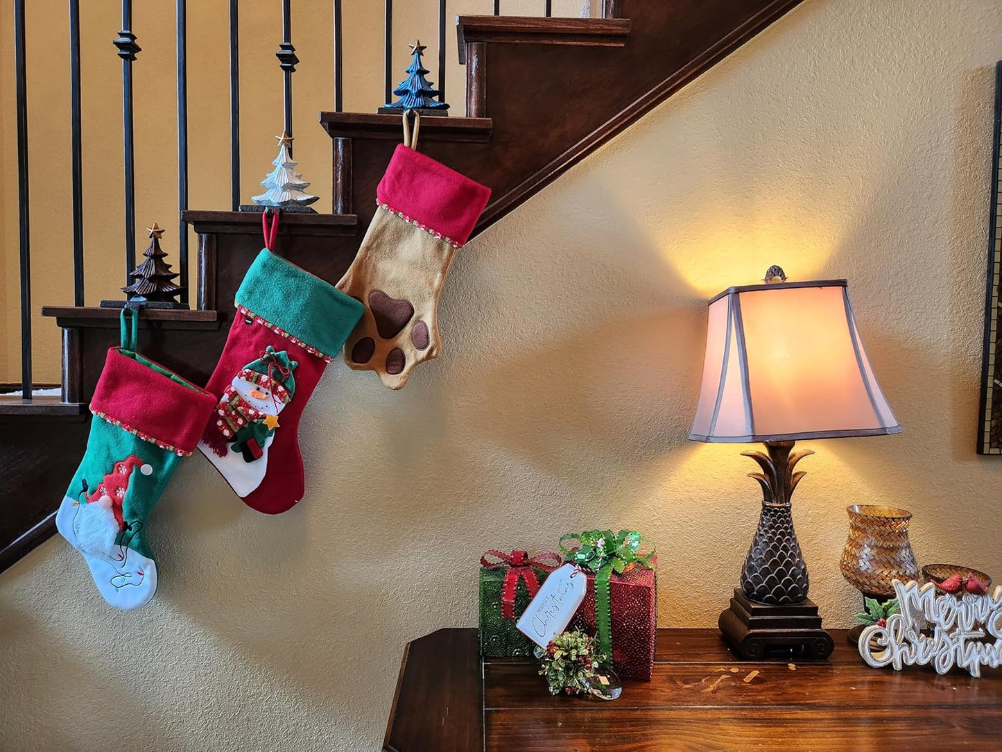 Metallic Color Trees Christmas Stocking Holder