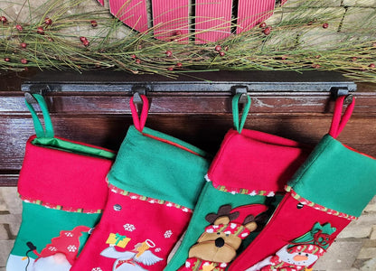 Christmas Stocking Holder Long Base 4 Hooks