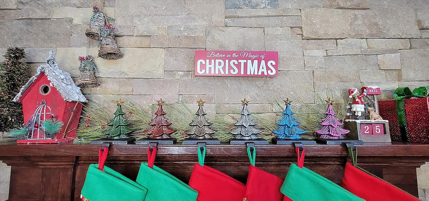 Metallic Color Trees Christmas Stocking Holder