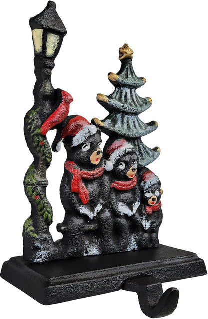 Sleigh with Deer, Santa with Gifts, House with Kids & Snowman with Christmas Tree Stocking Holder