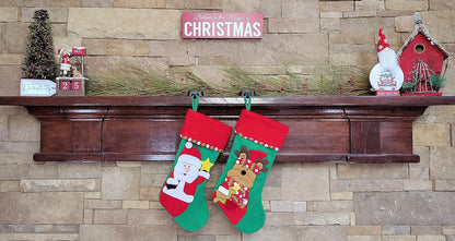 Low Profile Log Design Christmas Stocking Holder Bases