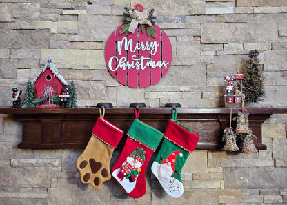 Hammered Finish Christmas Stocking Holders for Mantle