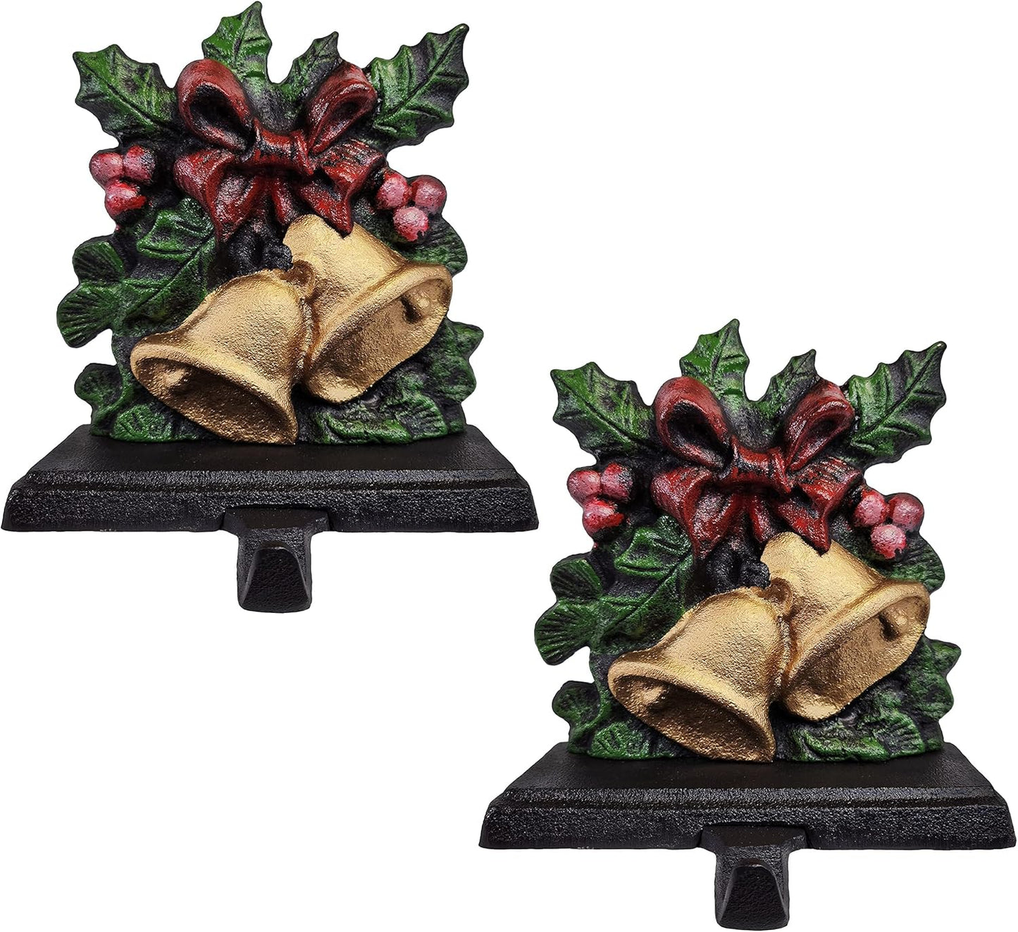 Sleigh with Deer, Santa with Gifts, House with Kids & Snowman with Christmas Tree Stocking Holder