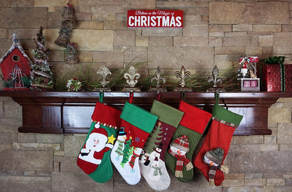 Metallic Gold Cast Iron Fleur de lis Christmas Stocking Holders