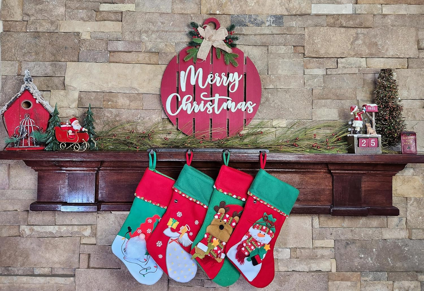 Christmas Stocking Holder Long Base 4 Hooks