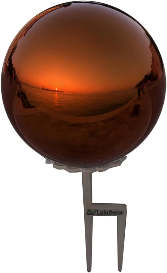 Stainless Steel Gazing Mirror Ball Size 12 with Screw Stand (for Windy Area)